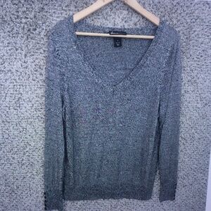 Grey V-Neck Women’s Sweater